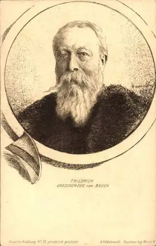 Künstler Ak Großherzog Friedrich von Baden, Portrait