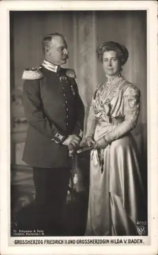 Ak Großherzog Friedrich II. von Baden, Großherzogin Hilda, Portrait, NPG 4052