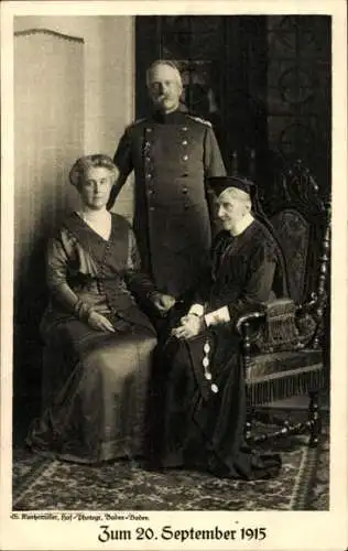 Ak Großherzog Friedrich II. von Baden, Großherzogin Hilda, Luise von Baden