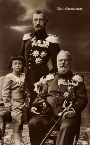 Ak Drei Generationen, König Ludwig III. von Bayern, Kronprinz Rupprecht, Erbprinz Luitpold, NPG 5002