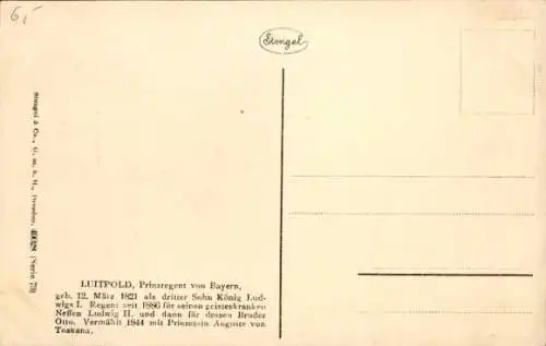 Künstler Ak Prinzregent Luitpold von Bayern, Portrait, Trauerkarte zum Tod 1912