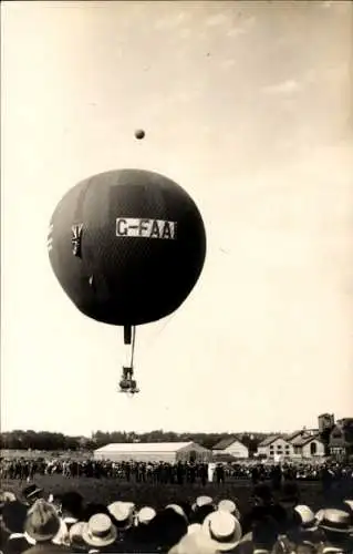 Ak Genf, Course Gordon Bennett 1922, Flugplatz, Ballon G-FAAI, Zuschauer