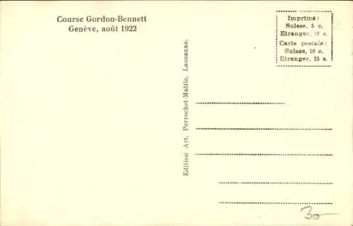 Ak Genf, Course Gordon Bennett 1922, Flugplatz, Ballon G-FAAI, Zuschauer