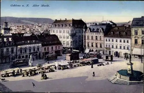 Ak Gablonz a.d. Neiße Region Reichenberg, Alter Markt
