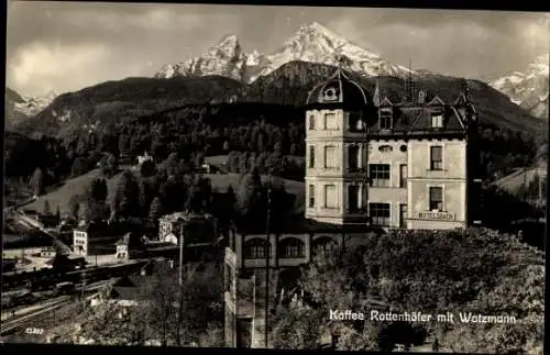 Ak Berchtesgaden in Oberbayern, Watzmann, Kaffee Rottenhöfer