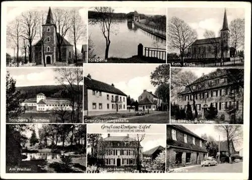 Ak Roetgen in der Eifel, Grenzübergangsstelle, Oberförsterei, Talsperre Filterhaus, Kloster