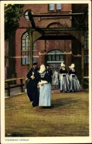 Ak Edam Volendam Nordholland, Niederländer in Trachten