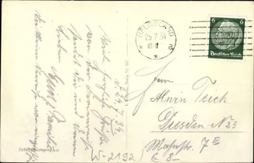 Künstler Ak Helgoland, Nordseeinsel, Totalansicht mit Düne