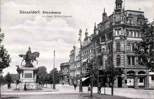 Ak Düsseldorf am Rhein, Alleestraße, Kaiser-Wilhelm-Denkmal