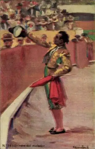 Künstler Ak Bullfight, Matador's Toast