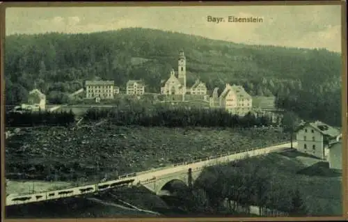 Ak Bayerisch Eisenstein im Bayrischen Wald Niederbayern, Gesamtansicht