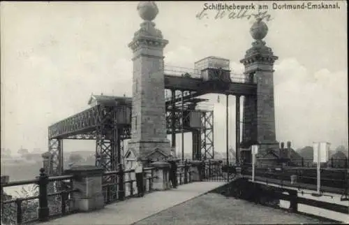 Ak Oberwiese Waltrop Ruhrgebiet, Schiffshebewerk Henrichenburg am Dortmund-Ems-Kanal