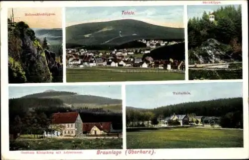 Ak Braunlage Oberharz, Waldmühle, Steinklippe, Gasthaus