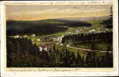 Ak Jägersgrün Tannenbergsthal im Vogtland, Gesamtansicht