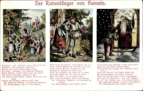 Gedicht Ak Hameln in Niedersachsen, Der Rattenfänger, Gedicht