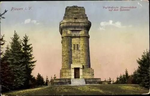 Ak Plauen im Vogtland, Vogtländische Bismarcksäule auf dem Kemmler