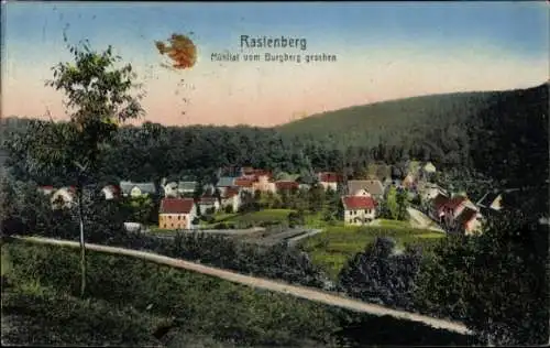 Ak Rastenberg in Thüringen, Mühltal vom Burgberg gesehen