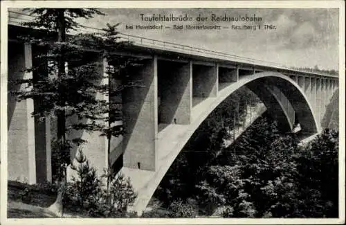 Ak Hermsdorf in Thüringen, Teufelstalbrücke der Reichsautobahn