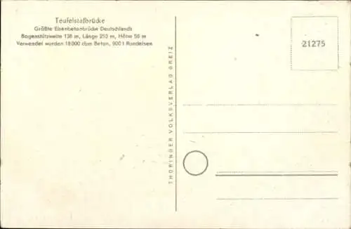 Ak Hermsdorf in Thüringen, Teufelstalbrücke der Reichsautobahn