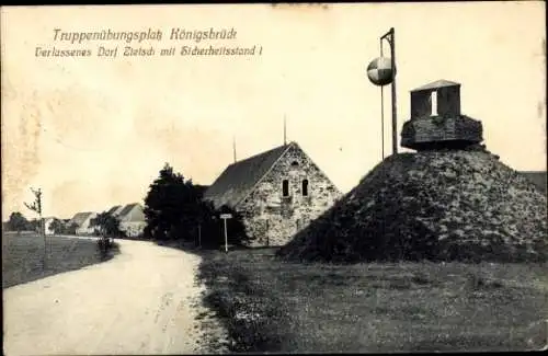 Ak Königsbrück in der Oberlausitz, Truppenübungsplatz, Verlassenes Dorf Zietsch, Sicherheitsstand I