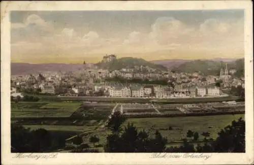 Ak Marburg an der Lahn, Blick vom Ortenberg, Gesamtansicht