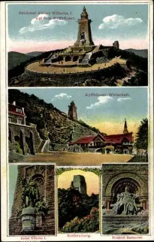 Ak Steinthaleben Kyffhäuserland, Kyffhäuser, Kaiser Wilhelm Denkmal, Rothenburg, Wirtschaft