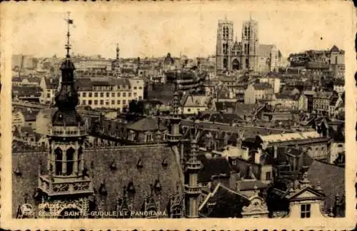 Ak Brüssel Brüssel, Kirche Ste Gugule, Panorama