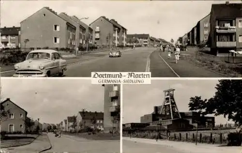Ak Marten Dortmund im Ruhrgebiet, Germania-Siedlung, Zeche, Straßenpartie