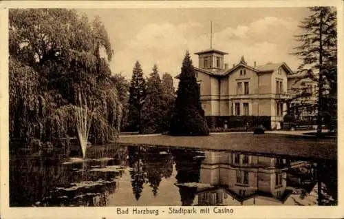 Ak Bad Harzburg am Harz, Stadtpark mit Casino