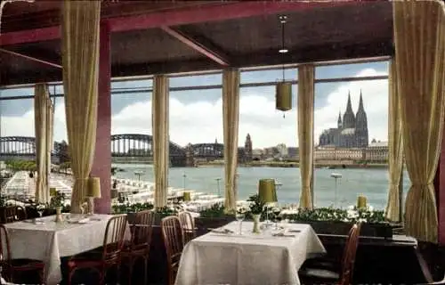 Ak Deutz Köln am Rhein, Rheinpark, Blick vom Restaurant