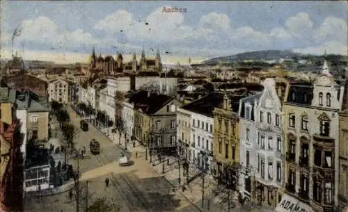 Ak Aachen, Straßenzug, Blick über die Dächer