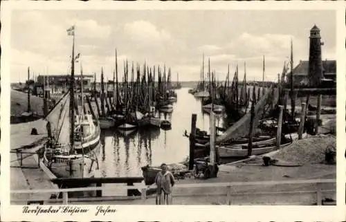 Ak Büsum Kreis Dithmarschen, Hafen