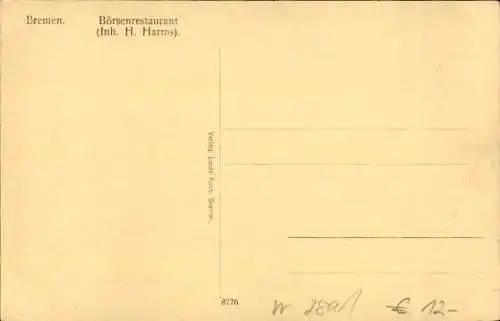 Ak Hansestadt Bremen, Börsenrestaurant, Gastraum