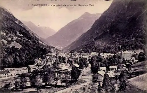 Ak Cauterets Hautes Pyrénées, Vue generale prise du Mamelon Vert