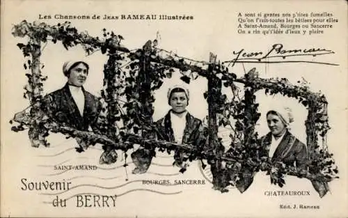 Ak Berry Cher, Les Chansons de Jean Rameau, Saint-Amand, Bourges, Sancerre, Chateauroux