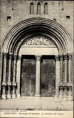 Ak Saulieu Cote d'Or, Basilika St. Andoche, Portal