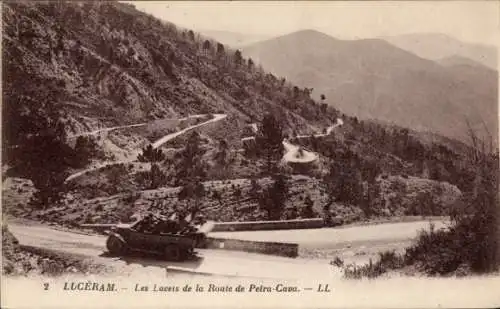 Ak Luceram Alpes Maritimes, Lacets de la Route de Petra Cava