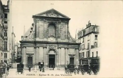 Ak Paris II, Notre-Dame-des-Victoires, Kutschen