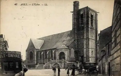 Ak Ault Somme, Kirche, Kutsche