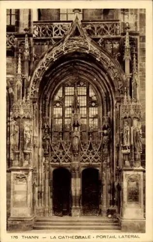 Ak Thann Elsass Haut Rhin, Kathedrale, Portail lateral
