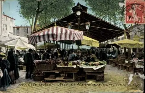 Ak Nice Nizza Alpes Maritimes, Blumenmarkt