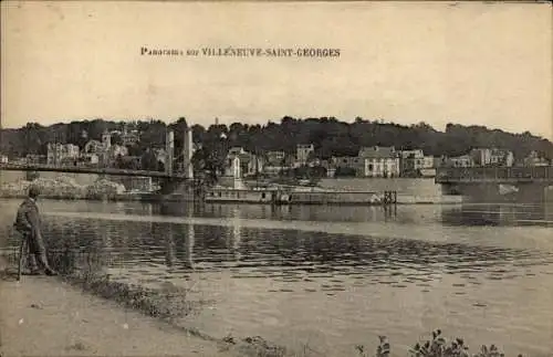 Ak Villeneuve Saint Georges Val de Marne, Panorama