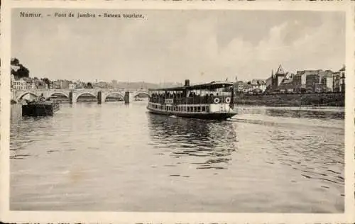 Ak Namur Wallonien, Pont de Jambes, Bateau touriste