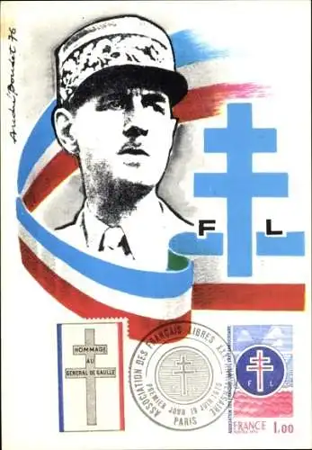 Maximum Ak Charles de Gaulle, 30. Jahrestag der Vereinigung der Freien Franzosen 1976