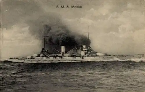 Ak Deutsches Kriegsschiff, SMS Moltke, Panzerkreuzer, Kaiserliche Marine