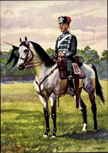 Künstler Ak Merté, Oskar, 1. Leib-Husaren-Regiment Nr. 1