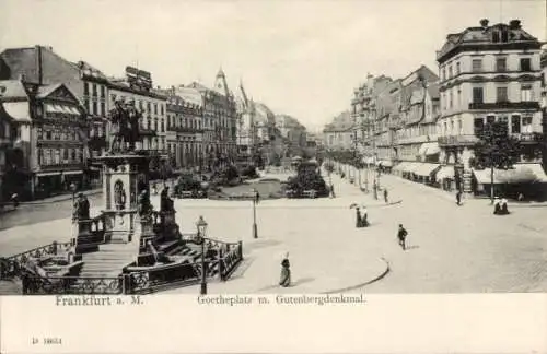 Ak Frankfurt am Main, Goetheplatz, Gutenbergdenkmal