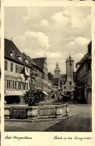 Ak Bad Mergentheim in Tauberfranken, Blick in die Burgstraße