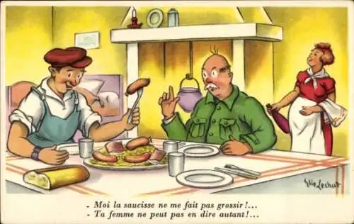 Künstler Ak Lechat, Elie, Me-Wurst lässt mich nicht zunehmen