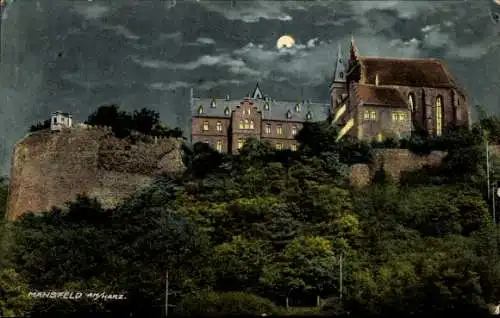 Ak Mansfeld im Harzvorland, Blick auf Schloss Mansfeld, Fassade